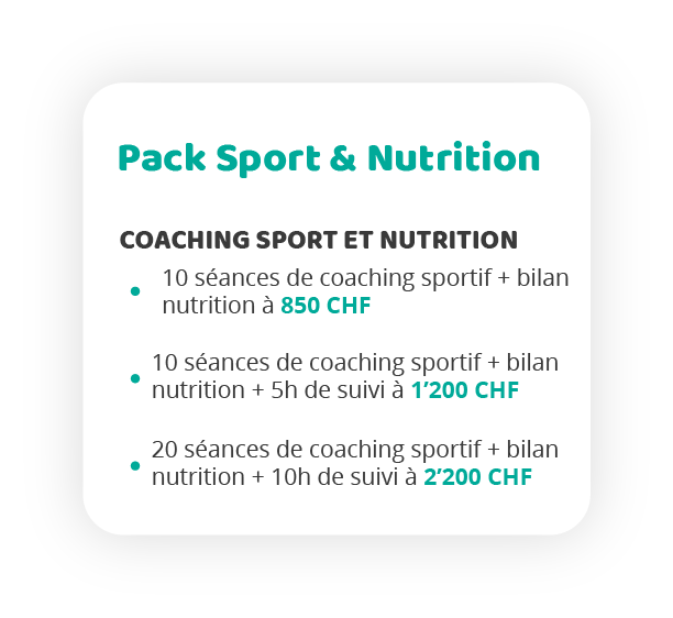 détails du pack sport et nutrition
